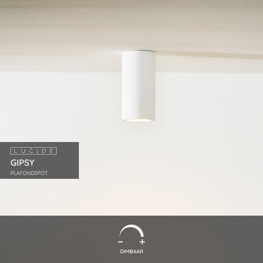 Lucide GIPSY - Plafondspot - Ø 7 cm - 1xGU10 - Wit