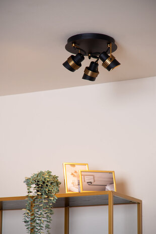 Lucide TUNDRAN - Plafondspot - Ø 21 cm - 3xGU10 - Zwart Lucide TUNDRAN - Plafondspot - Ø 21 cm - 3xGU10 - Zwart