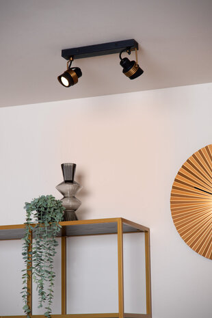 Lucide TUNDRAN - Plafondspot - 2xGU10 - Zwart Lucide TUNDRAN - Plafondspot - 2xGU10 - Zwart