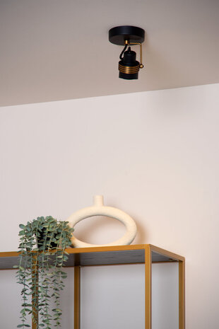 Lucide TUNDRAN - Plafondspot - 1xGU10 - Zwart Lucide TUNDRAN - Plafondspot - 1xGU10 - Zwart