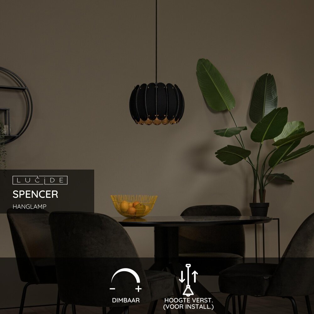 Lucide SPENCER - Hanglamp - Ø 30 cm - 1xE27 - Zwart Lucide SPENCER - Hanglamp - Ø 30 cm - 1xE27 - Zwart