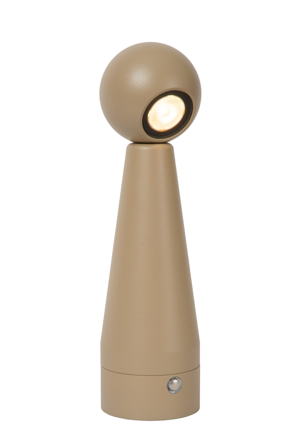 Lucide IPSOS - Oplaadbare Tafellamp - Accu/Batterij - LED Dimb. - 1x3W 2700K - Taupe