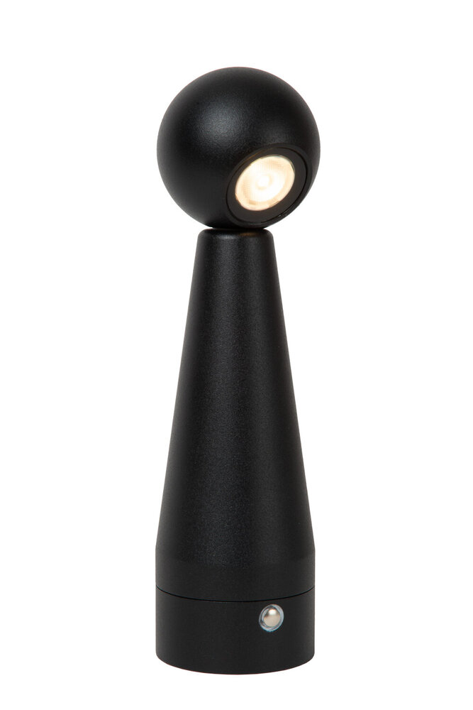 Lucide IPSOS - Oplaadbare Tafellamp - Accu/Batterij - LED Dimb. - 1x3W 2700K - Zwart