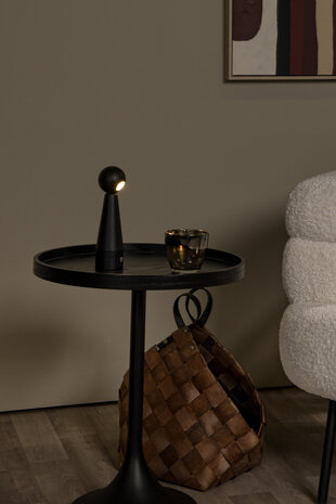 Lucide IPSOS - Oplaadbare Tafellamp - Accu/Batterij - LED Dimb. - 1x3W 2700K - Zwart