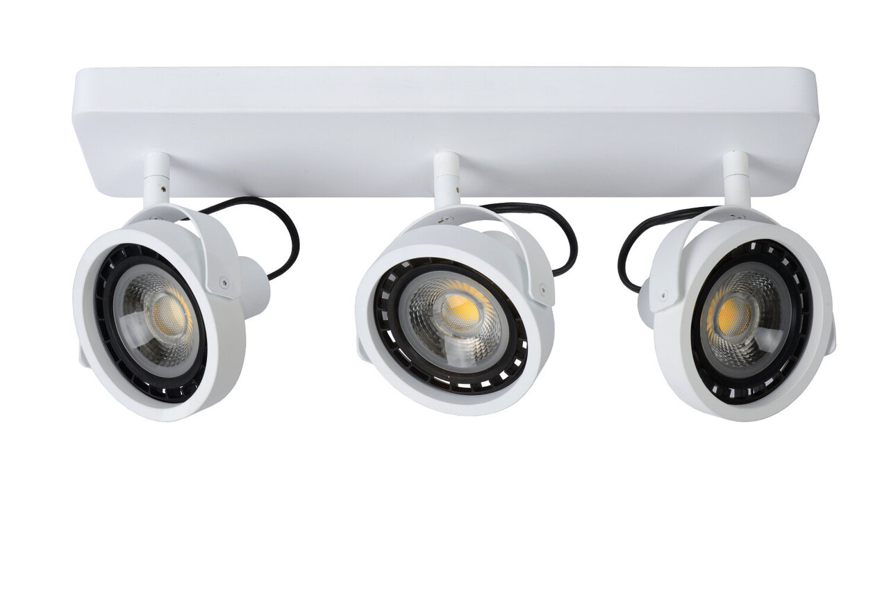 Lucide TALA LED - Plafondspot - LED Dim to warm - GU10 (ES111) - 3x12W 2200K/3000K - Wit Lucide TALA LED - Plafondspot - LED Dim to warm - GU10 (ES111) - 3x12W 2200K/3000K - Wit