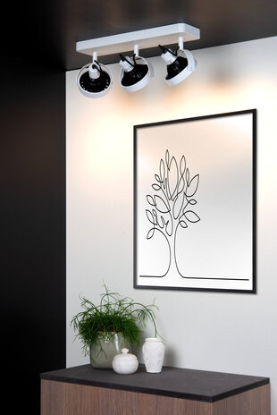 Lucide TALA LED - Plafondspot - LED Dim to warm - GU10 (ES111) - 3x12W 2200K/3000K - Wit Lucide TALA LED - Plafondspot - LED Dim to warm - GU10 (ES111) - 3x12W 2200K/3000K - Wit