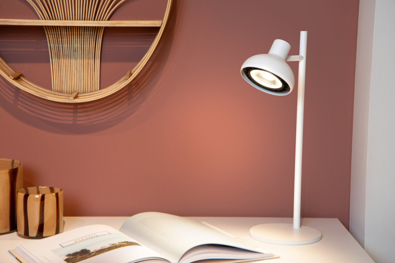 Lucide SENSAS - Bureaulamp - Ø 18 cm - 1xGU10 (ES111) - Wit