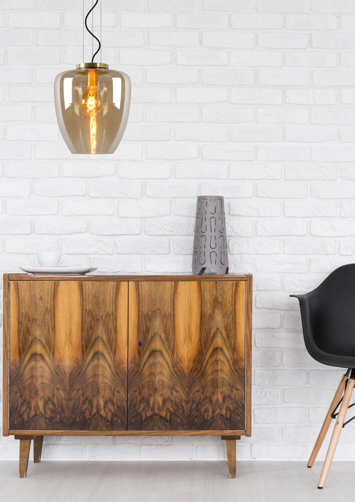 Lucide FLORIEN - Hanglamp - Ø 28 cm - 1xE27 - Amber Lucide FLORIEN - Hanglamp - Ø 28 cm - 1xE27 - Amber