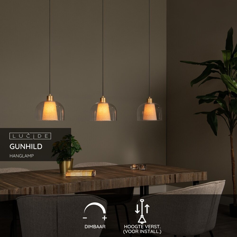 Lucide GUNHILD - Hanglamp - 3xE27 - Transparant Lucide GUNHILD - Hanglamp - 3xE27 - Transparant