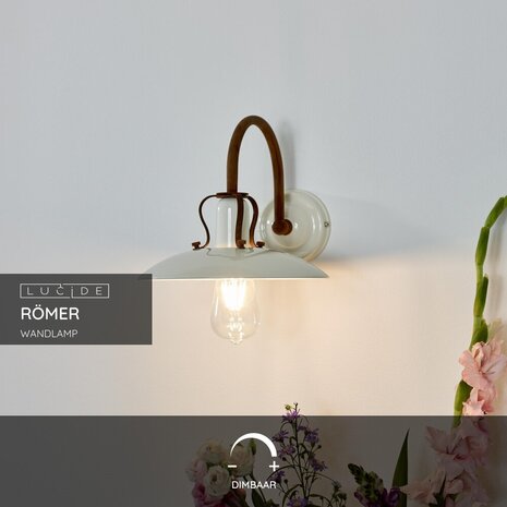 Lucide RÖMER - Wandlamp - 1xE27 - Beige Lucide RÖMER - Wandlamp - 1xE27 - Beige