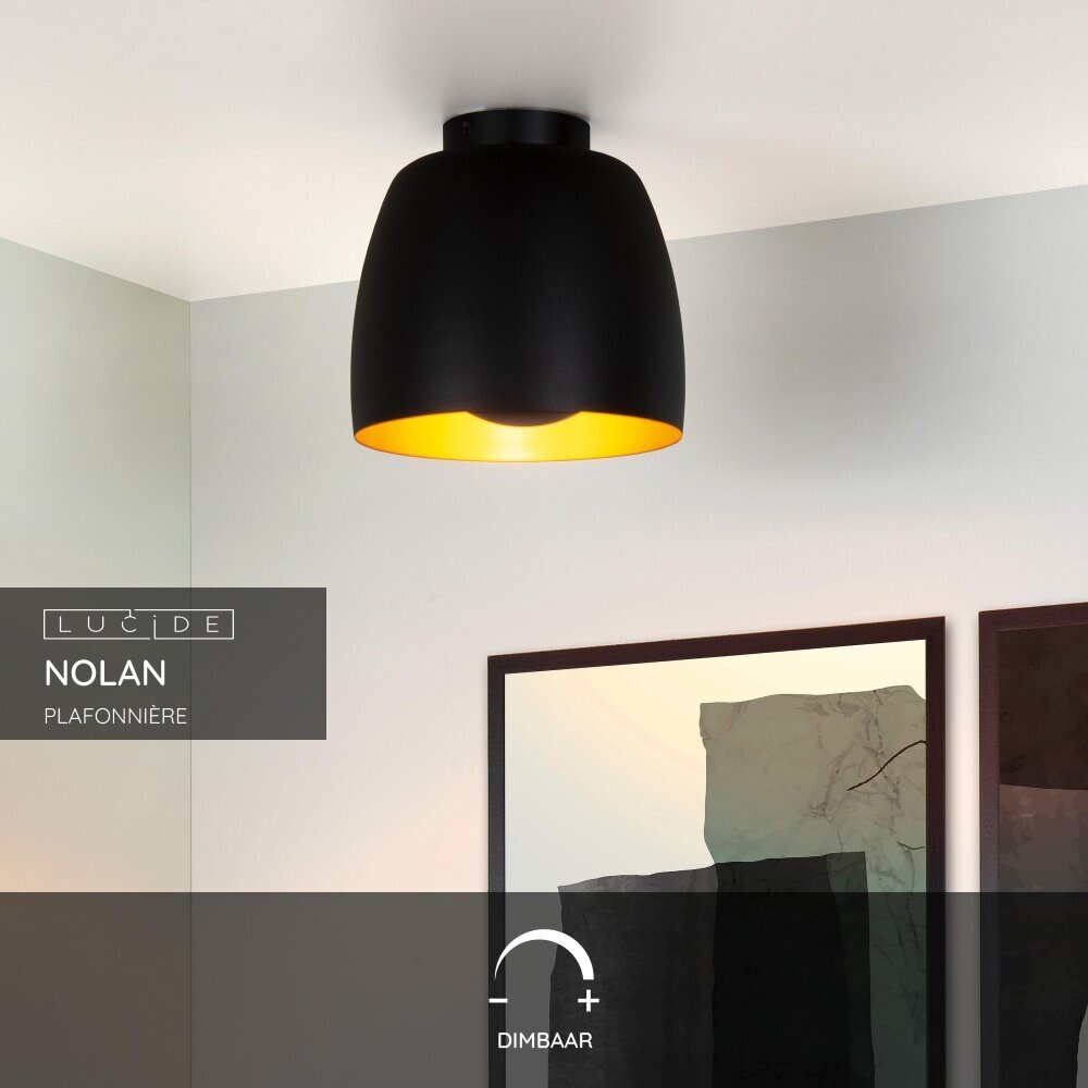 Lucide NOLAN - Plafonnière - Ø 24 cm - 1xE27 - Zwart Lucide NOLAN - Plafonnière - Ø 24 cm - 1xE27 - Zwart