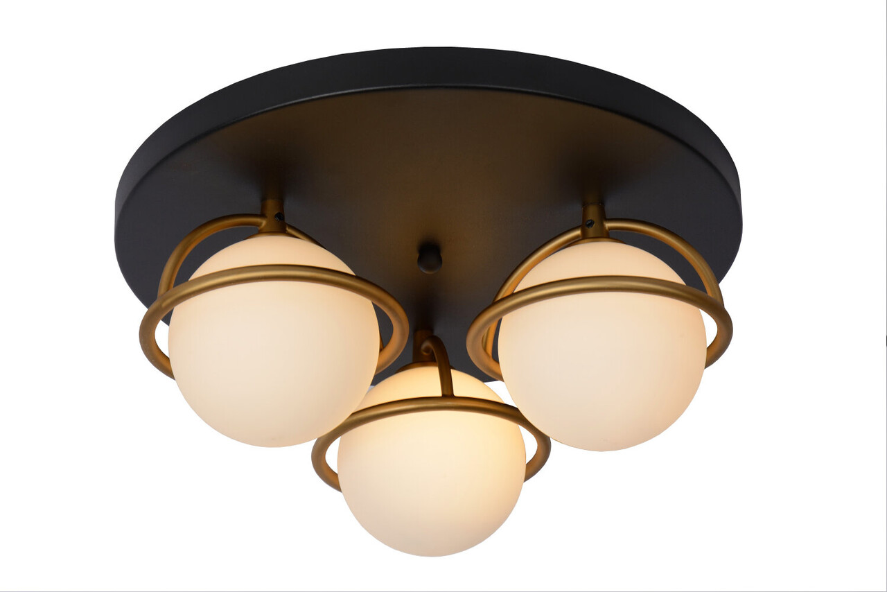 Lucide ISOBEL - Plafonnière Badkamer - Ø 38 cm - 3xG9 - IP44 - Zwart Lucide ISOBEL - Plafonnière Badkamer - Ø 38 cm - 3xG9 - IP44 - Zwart