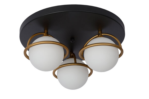 Lucide ISOBEL - Plafonnière Badkamer - Ø 38 cm - 3xG9 - IP44 - Zwart Lucide ISOBEL - Plafonnière Badkamer - Ø 38 cm - 3xG9 - IP44 - Zwart