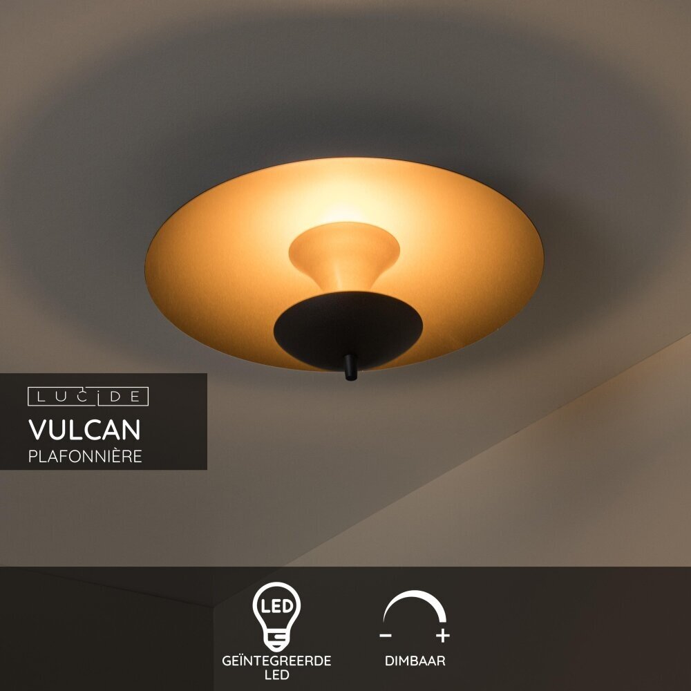 Lucide VULCAN - Plafonnière - Ø 35 cm - LED Dimb. - 1x9W 3000K - Zwart Lucide VULCAN - Plafonnière - Ø 35 cm - LED Dimb. - 1x9W 3000K - Zwart