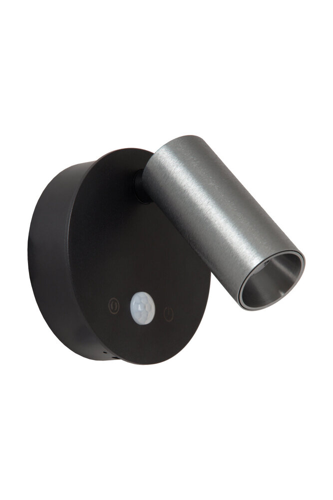 Lucide TONI - Oplaadbare Wandspot / Wandlamp - Accu/Batterij - Ø 8,1 cm - LED Dimb. - CCT - 1x2W 2700K/4000K - Bewegingssensor (uitschakelbaar) - Magnetisch - Grijs ijzer