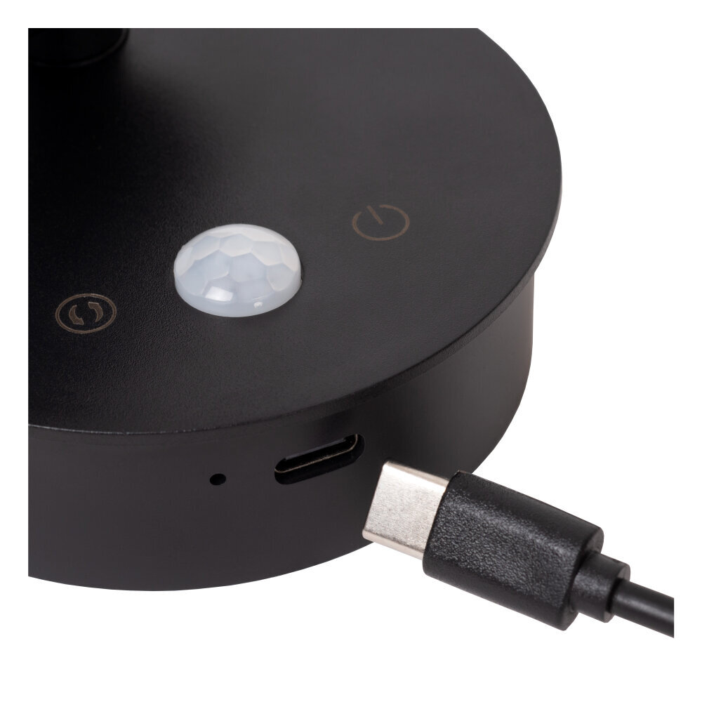 Lucide TONI - Oplaadbare Wandspot / Wandlamp - Accu/Batterij - Ø 8,1 cm - LED Dimb. - CCT - 1x2W 2700K/4000K - Bewegingssensor (uitschakelbaar) - Magnetisch - Grijs ijzer