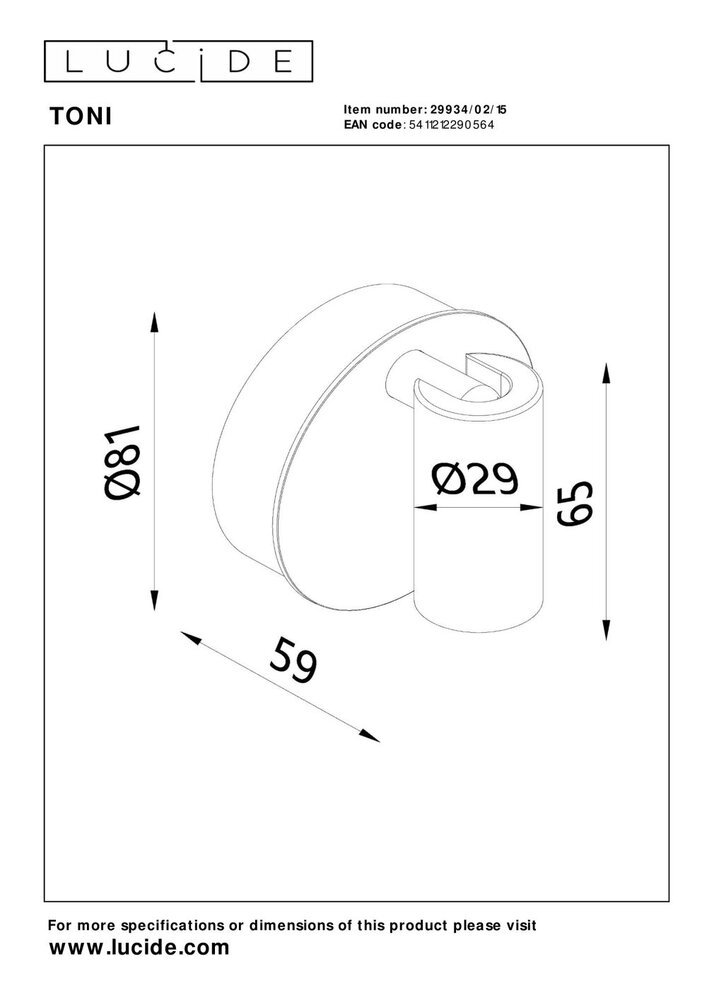 Lucide TONI - Oplaadbare Wandspot / Wandlamp - Accu/Batterij - Ø 8,1 cm - LED Dimb. - CCT - 1x2W 2700K/4000K - Bewegingssensor (uitschakelbaar) - Magnetisch - Grijs ijzer