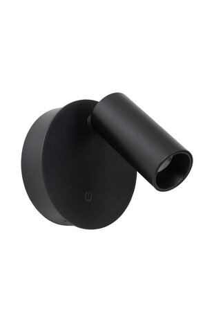 Lucide TONI - Oplaadbare Wandspot / Wandlamp - Accu/Batterij - Ø 8,1 cm - LED Dimb. - CCT - 1x2W 2700K/4000K - Magnetisch - Zwart