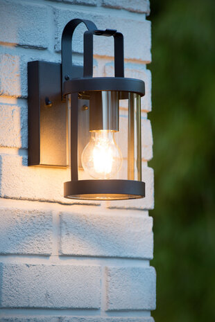 Lucide LINDELO - Wandlamp Binnen/Buiten - 1xE27 - IP23 - Zwart Lucide LINDELO - Wandlamp Binnen/Buiten - 1xE27 - IP23 - Zwart