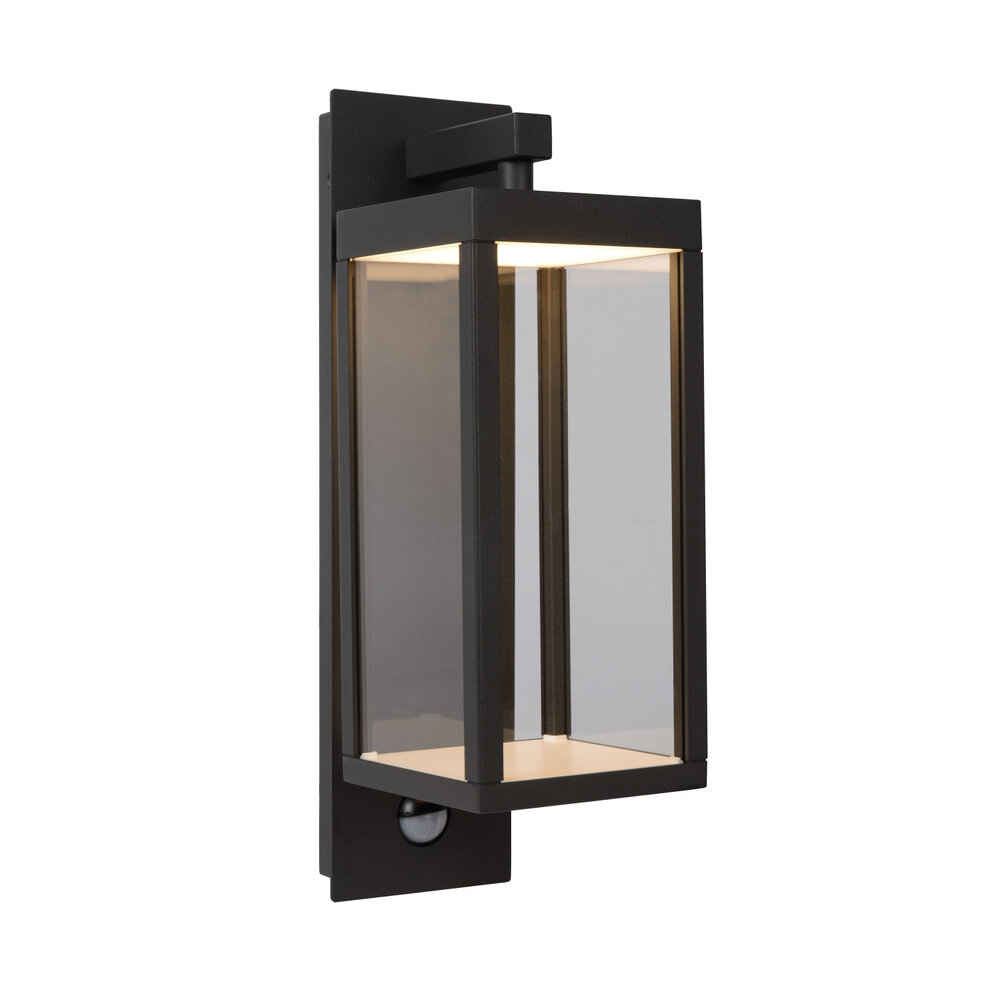 Lucide CLAIRETTE - Wandlamp Binnen/Buiten - LED - 1x13W 3000K - IP54 - Beweging &amp; dag/nacht sensor - Antraciet