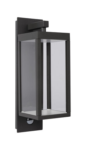 Lucide CLAIRETTE - Wandlamp Binnen/Buiten - LED - 1x13W 3000K - IP54 - Beweging & dag/nacht sensor - Antraciet