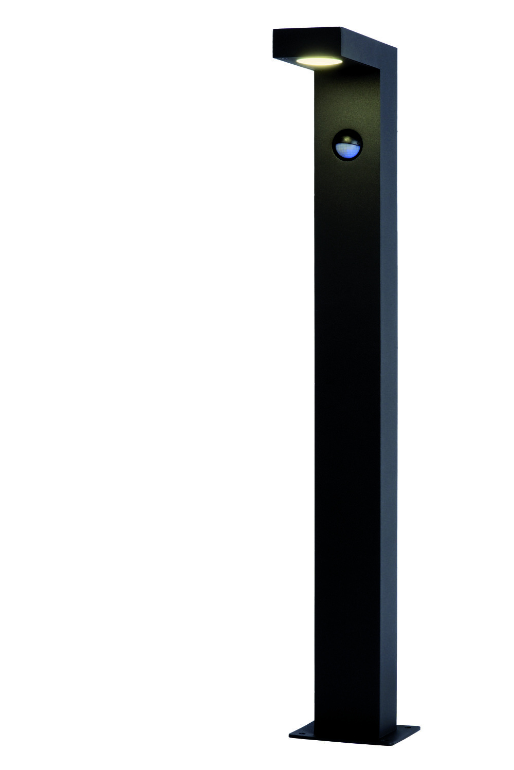 Lucide TEXAS-IR - Sokkellamp - LED - 1x7W 3000K - IP54 - Beweging & dag/nacht sensor (uitschakelbaar) - Antraciet