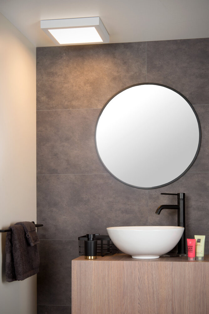 Lucide BRICE-LED - Plafonnière Badkamer - LED Dimb. - 1x30W 3000K - IP44 - Wit