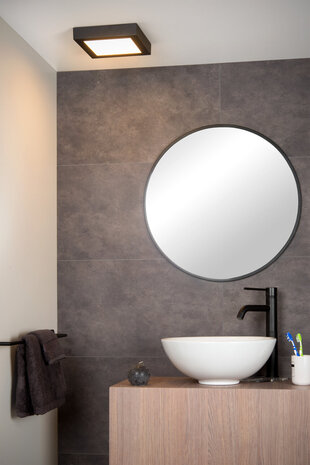 Lucide BRICE-LED - Plafonnière Badkamer - LED Dimb. - 1x22W 3000K - IP44 - Zwart Lucide BRICE-LED - Plafonnière Badkamer - LED Dimb. - 1x22W 3000K - IP44 - Zwart