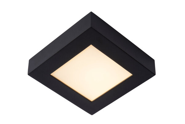 Lucide BRICE-LED - Plafonnière Badkamer - LED Dimb. - 1x15W 3000K - IP44 - Zwart Lucide BRICE-LED - Plafonnière Badkamer - LED Dimb. - 1x15W 3000K - IP44 - Zwart