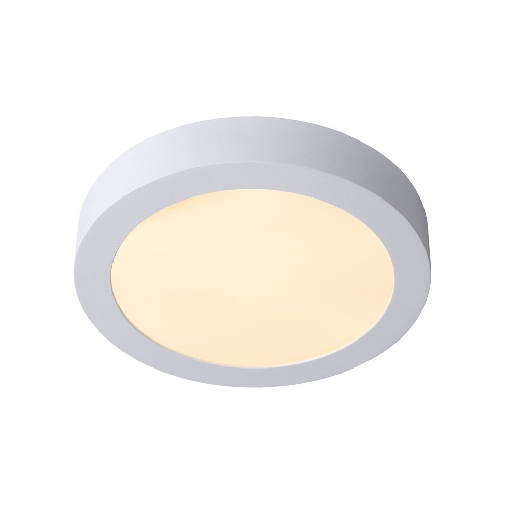 Lucide BRICE-LED - Plafonnière Badkamer - Ø 24 cm - LED Dimb. - 1x15W 3000K - IP44 - Wit