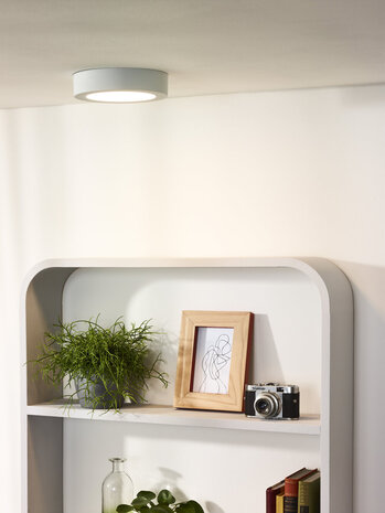 Lucide BRICE-LED - Plafonnière Badkamer - Ø 18 cm - LED Dimb. - 1x12W 3000K - IP44 - Wit Lucide BRICE-LED - Plafonnière Badkamer - Ø 18 cm - LED Dimb. - 1x12W 3000K - IP44 - Wit