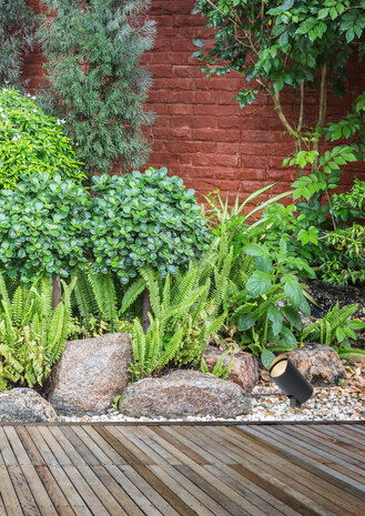 Lucide MANAL - Tuinspot - LED - 1x13W 3000K - IP65 - Antraciet