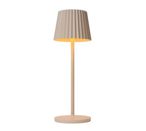 Lucide JUSTINE - Oplaadbare Tafellamp Binnen/Buiten - Accu/Batterij - LED Dimb. - 1x2W 2700K - IP54 - Met draadloos oplaadstation - Beige Lucide JUSTINE - Oplaadbare Tafellamp Binnen/Buiten - Accu/Batterij - LED Dimb. - 1x2W 2700K - IP54 - Met draadloos oplaadstation - Beige