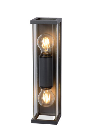 Lucide CLAIRE - Wandlamp Binnen/Buiten - 2xE27 - IP54 - Antraciet Lucide CLAIRE - Wandlamp Binnen/Buiten - 2xE27 - IP54 - Antraciet