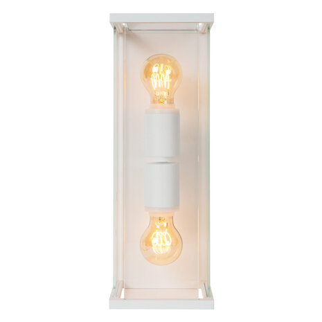 Lucide CLAIRE - Wandlamp Binnen/Buiten - 2xE27 - IP54 - Wit Lucide CLAIRE - Wandlamp Binnen/Buiten - 2xE27 - IP54 - Wit
