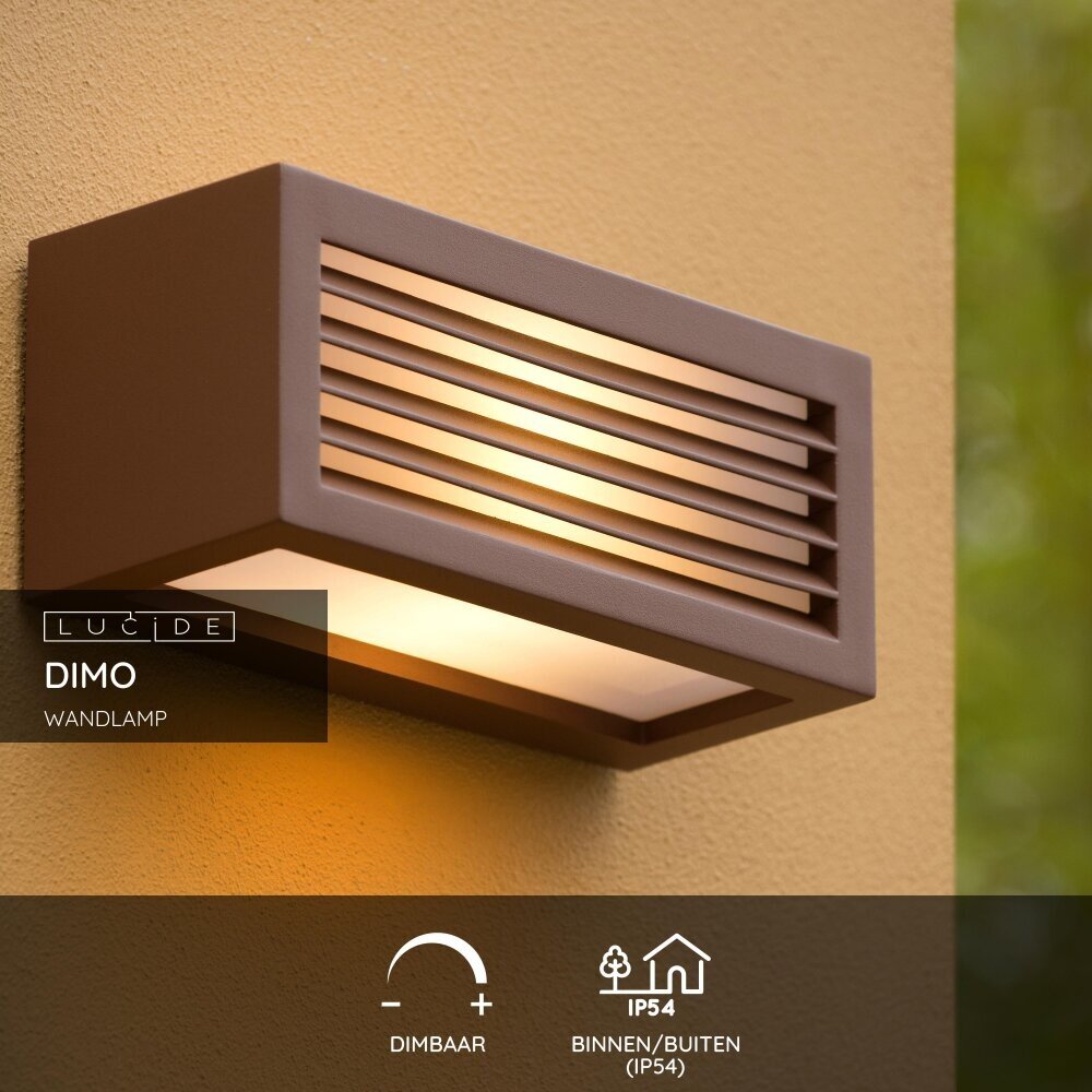 Lucide DIMO - Wandlamp Binnen/Buiten - 1xE27 - IP54 - Roest bruin Lucide DIMO - Wandlamp Binnen/Buiten - 1xE27 - IP54 - Roest bruin