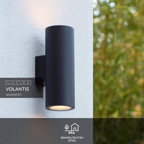 Lucide VOLANTIS - Wandspot / Wandlamp Binnen/Buiten - 2xE27 - IP54 - Zwart Lucide VOLANTIS - Wandspot / Wandlamp Binnen/Buiten - 2xE27 - IP54 - Zwart