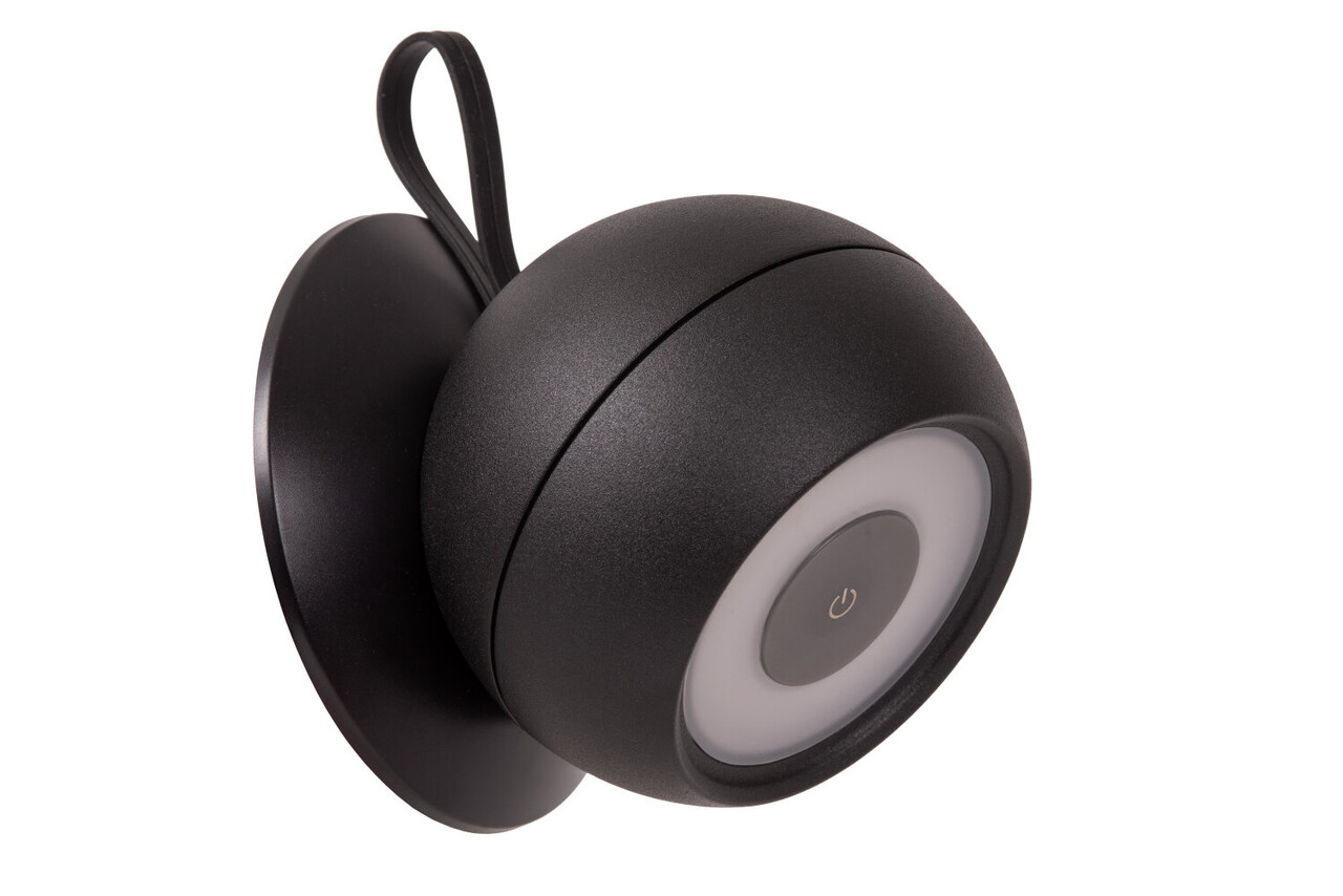Lucide LUNEX - Oplaadbare Wandlamp Binnen/Buiten - Accu/Batterij - LED Dimb. - 1x2W 3000K - IP54 - Magnetisch - Zwart