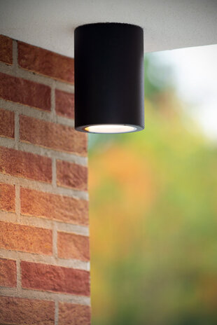 Lucide VOLANTIS - Plafondspot Binnen/Buiten - Ø 10,8 cm - 1xE27 - IP54 - Zwart