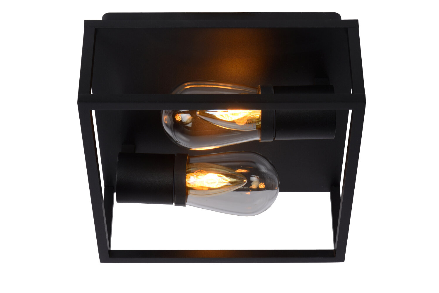 Lucide CARLYN - Plafonnière Badkamer - 2xE14 - IP54 - Zwart