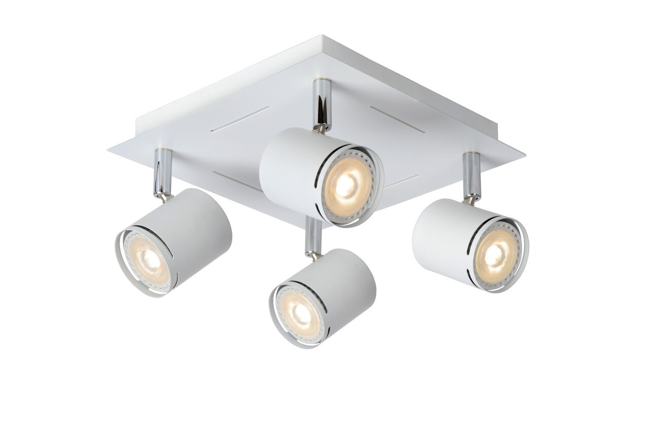 Lucide RILOU - Plafondspot - LED Dimb. - GU10 (MR16) - 4x5W 3000K - Wit Lucide RILOU - Plafondspot - LED Dimb. - GU10 (MR16) - 4x5W 3000K - Wit