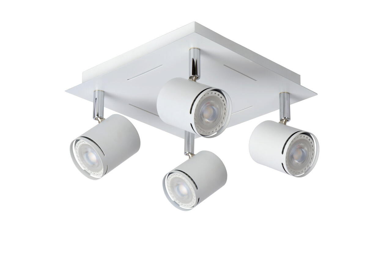 Lucide RILOU - Plafondspot - LED Dimb. - GU10 (MR16) - 4x5W 3000K - Wit Lucide RILOU - Plafondspot - LED Dimb. - GU10 (MR16) - 4x5W 3000K - Wit
