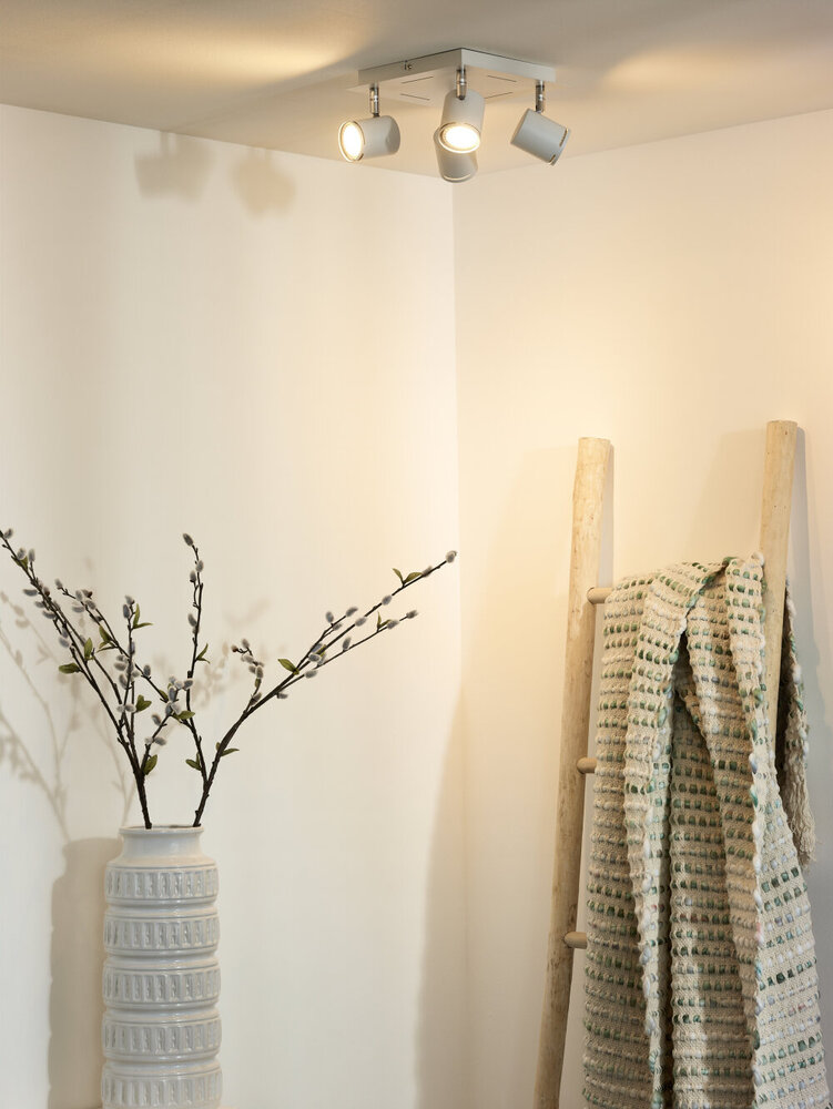 Lucide RILOU - Plafondspot - LED Dimb. - GU10 - 4x5W 3000K - Wit Lucide RILOU - Plafondspot - LED Dimb. - GU10 - 4x5W 3000K - Wit