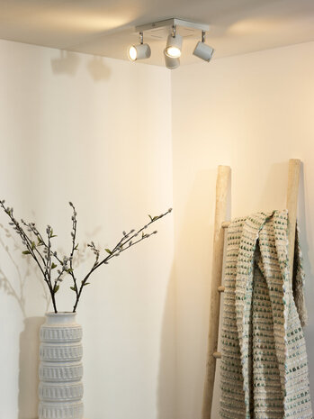 Lucide RILOU - Plafondspot - LED Dimb. - GU10 - 4x5W 3000K - Wit Lucide RILOU - Plafondspot - LED Dimb. - GU10 - 4x5W 3000K - Wit