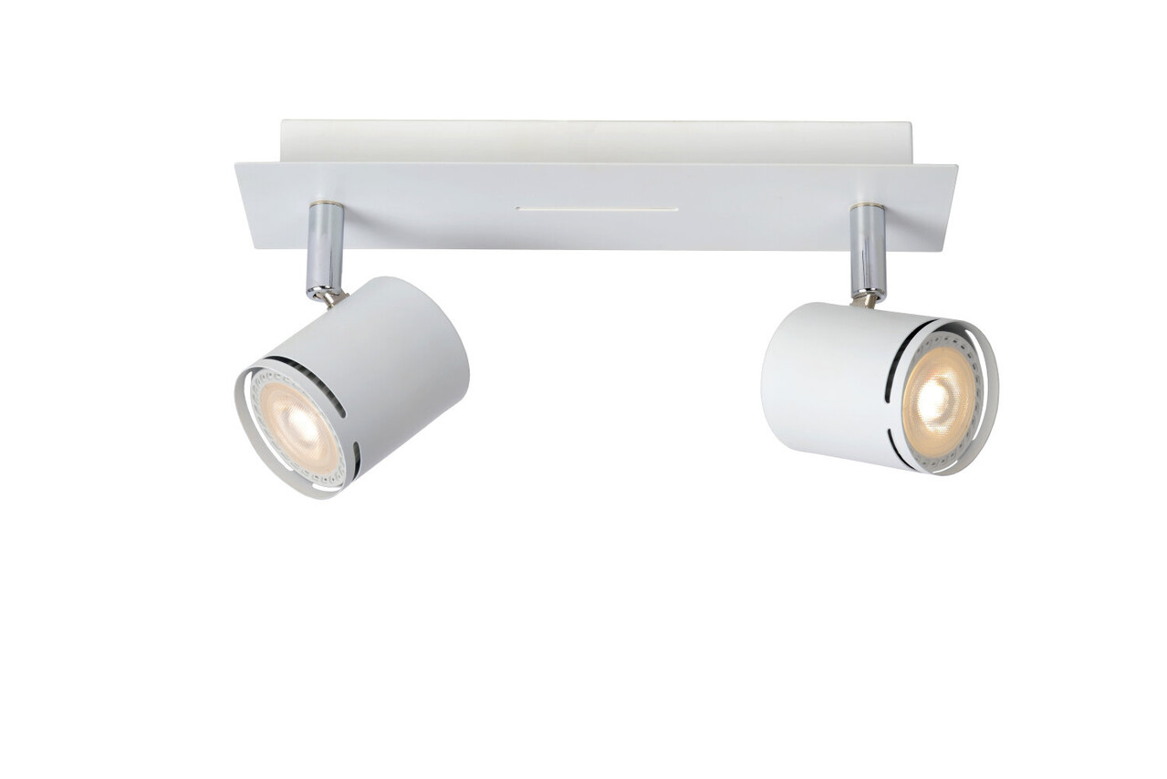 Lucide RILOU - Plafondspot - LED Dimb. - GU10 (MR16) - 2x5W 3000K - Wit Lucide RILOU - Plafondspot - LED Dimb. - GU10 (MR16) - 2x5W 3000K - Wit