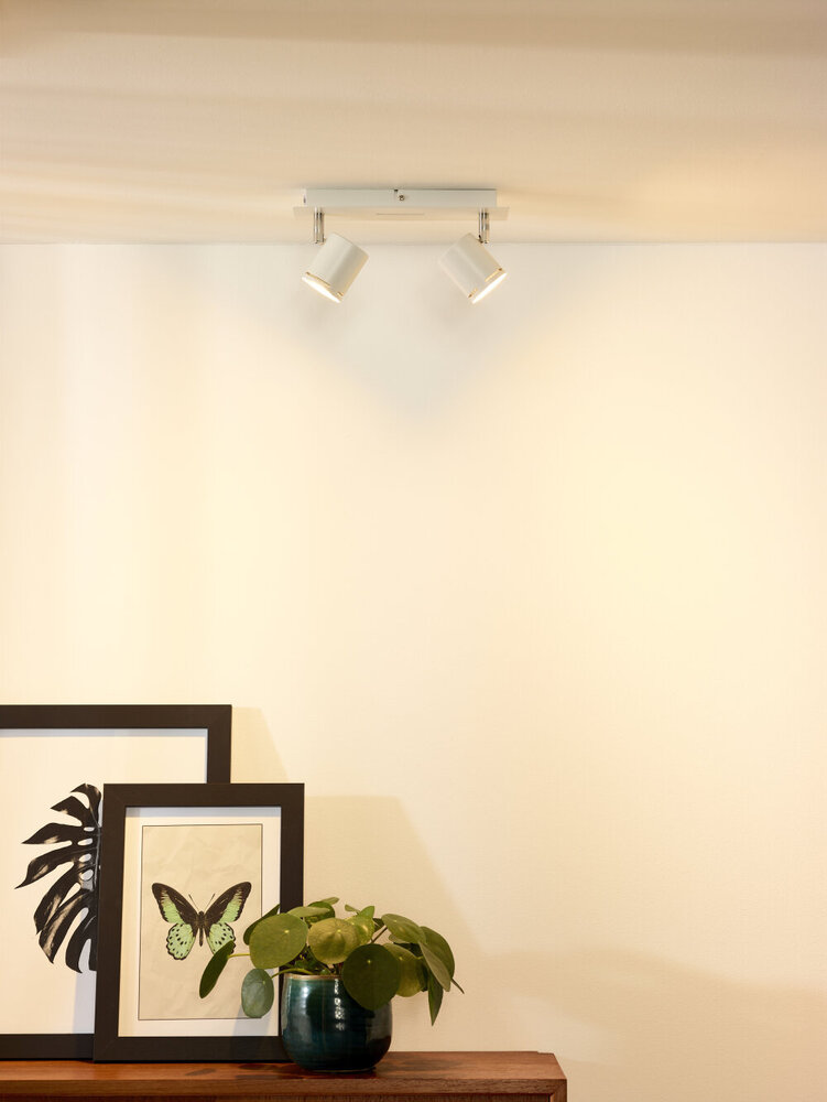 Lucide RILOU - Plafondspot - LED Dimb. - GU10 (MR16) - 2x5W 3000K - Wit Lucide RILOU - Plafondspot - LED Dimb. - GU10 (MR16) - 2x5W 3000K - Wit