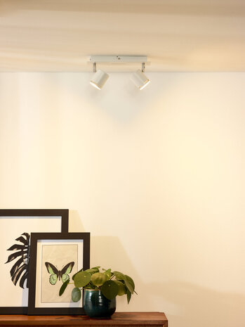 Lucide RILOU - Plafondspot - LED Dimb. - GU10 (MR16) - 2x5W 3000K - Wit Lucide RILOU - Plafondspot - LED Dimb. - GU10 (MR16) - 2x5W 3000K - Wit