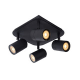 Lucide LENNERT - Plafondspot Badkamer - LED Dimb. - GU10 - 4x5W 3000K - IP44 - Zwart Lucide LENNERT - Plafondspot Badkamer - LED Dimb. - GU10 - 4x5W 3000K - IP44 - Zwart