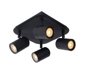 Lucide LENNERT - Plafondspot Badkamer - LED Dimb. - GU10 - 4x5W 3000K - IP44 - Zwart Lucide LENNERT - Plafondspot Badkamer - LED Dimb. - GU10 - 4x5W 3000K - IP44 - Zwart