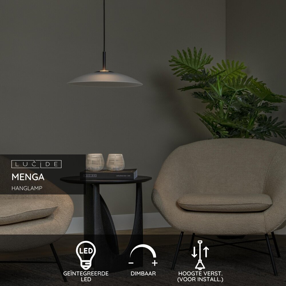 Lucide MENGA - Hanglamp - Ø 40 cm - LED Dimb. - 1x11W 2700K - Opaal | Premium Lucide MENGA - Hanglamp - Ø 40 cm - LED Dimb. - 1x11W 2700K - Opaal | Premium